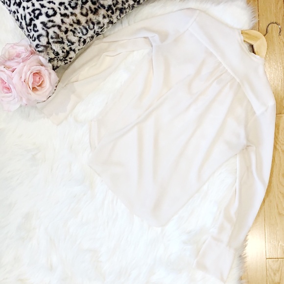 H&M Blush Pink Ruffle Scoop Neck Blouse 8 - Picture 3 of 6